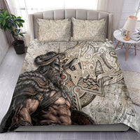 Viking Warrior Axe Bedding Set Norse Mythology Vegvisir Celtic Knotwork