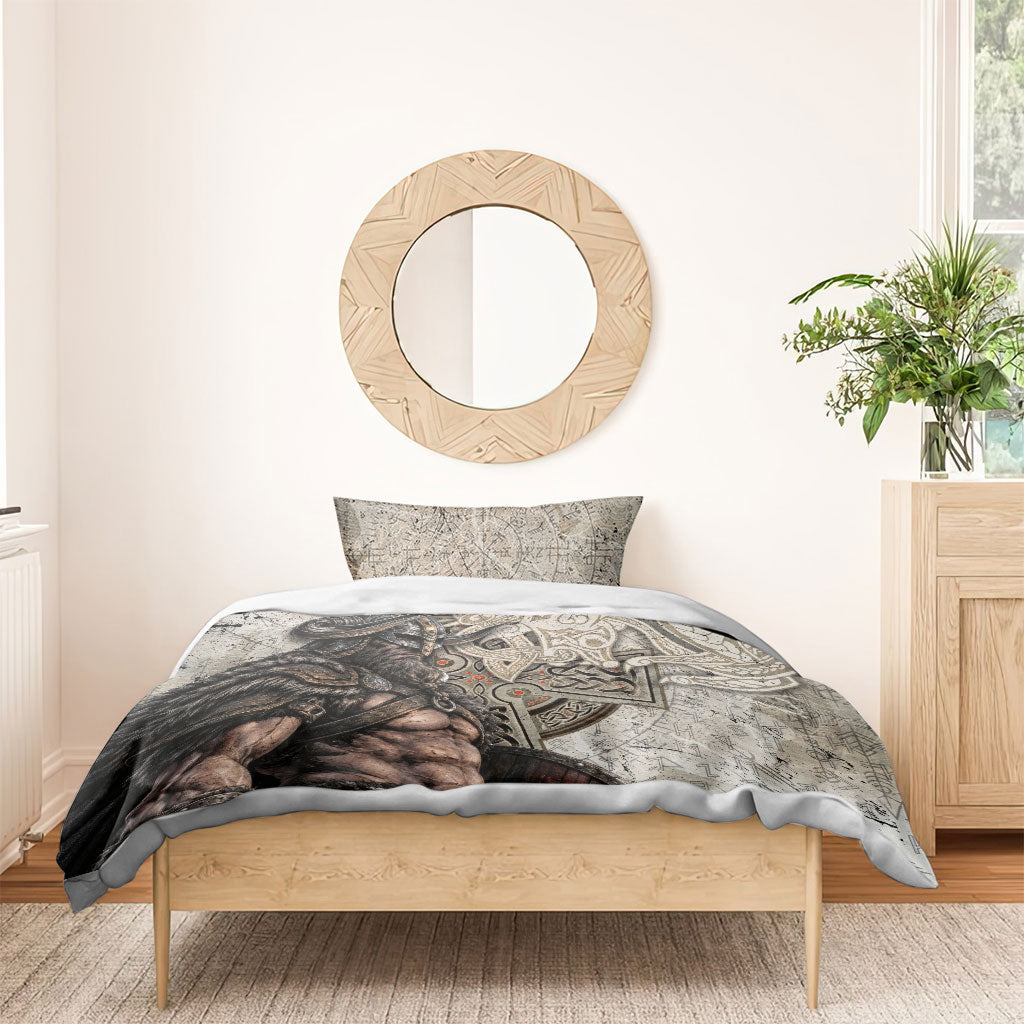 Viking Warrior Axe Bedding Set Norse Mythology Vegvisir Celtic Knotwork