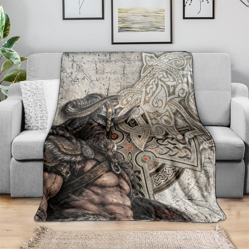 Viking Warrior Axe Blanket Norse Mythology Vegvisir Celtic Knotwork