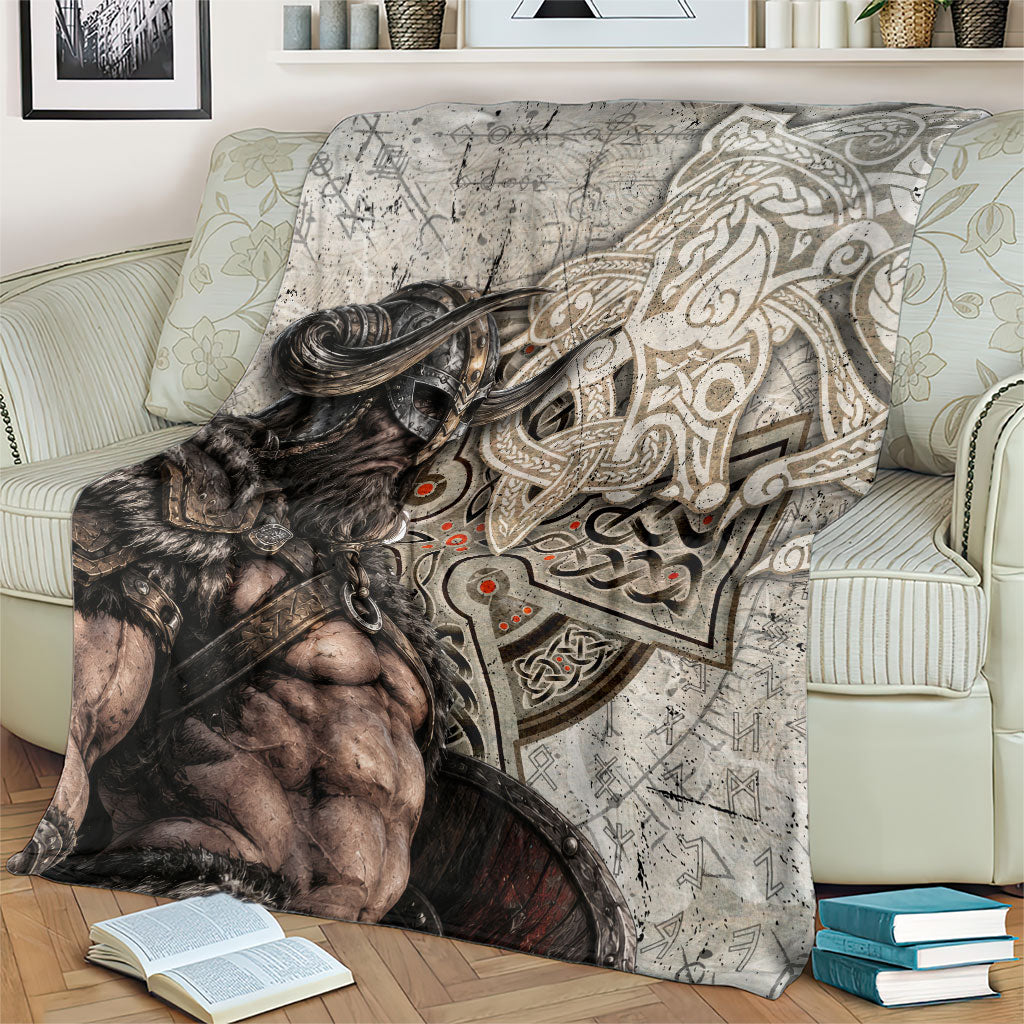 Viking Warrior Axe Blanket Norse Mythology Vegvisir Celtic Knotwork