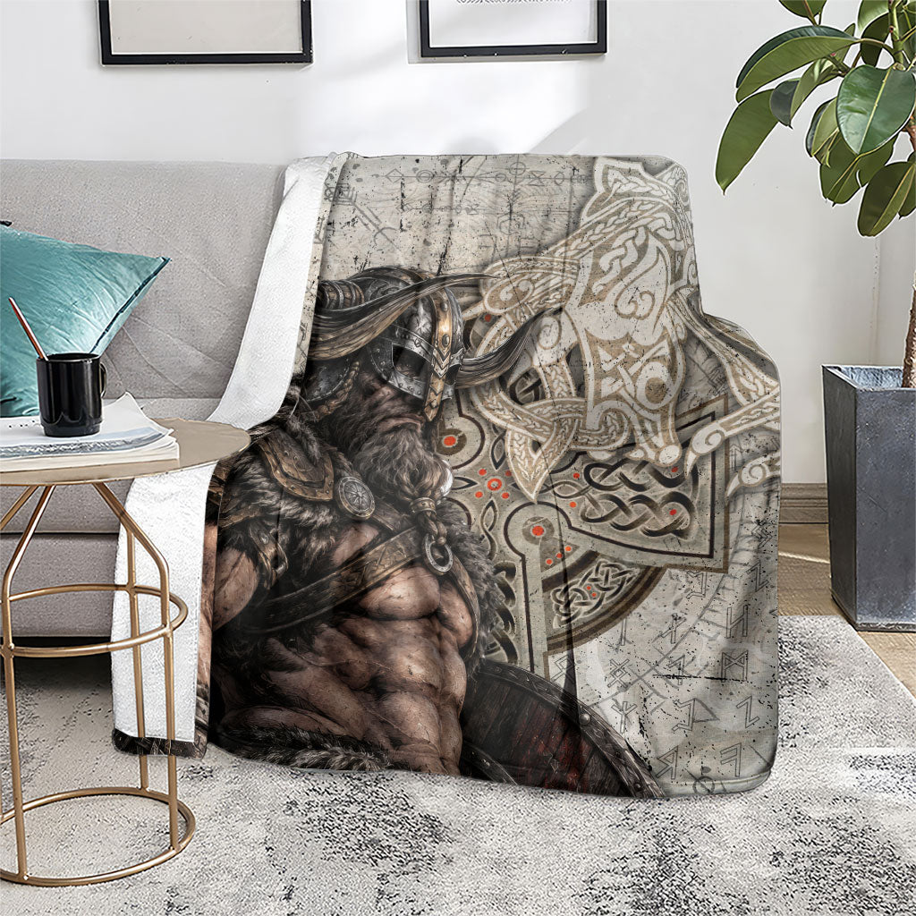 Viking Warrior Axe Blanket Norse Mythology Vegvisir Celtic Knotwork