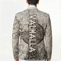 Viking Warrior Axe Blazer Norse Mythology Vegvisir Celtic Knotwork