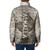 Viking Warrior Axe Padded Jacket Norse Mythology Vegvisir Celtic Knotwork