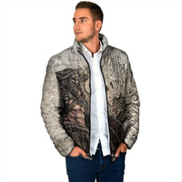 Viking Warrior Axe Padded Jacket Norse Mythology Vegvisir Celtic Knotwork
