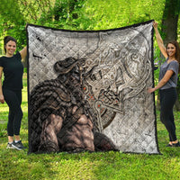 Viking Warrior Axe Quilt Norse Mythology Vegvisir Celtic Knotwork