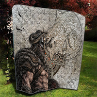 Viking Warrior Axe Quilt Norse Mythology Vegvisir Celtic Knotwork