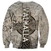 Viking Warrior Axe Sweatshirt Norse Mythology Vegvisir Celtic Knotwork