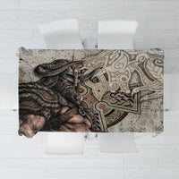 Viking Warrior Axe Tablecloth Norse Mythology Vegvisir Celtic Knotwork