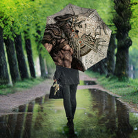Viking Warrior Axe Umbrella Norse Mythology Vegvisir Celtic Knotwork
