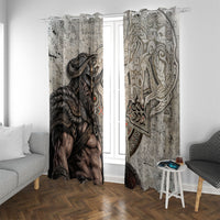 Viking Warrior Axe Window Curtain Norse Mythology Vegvisir Celtic Knotwork