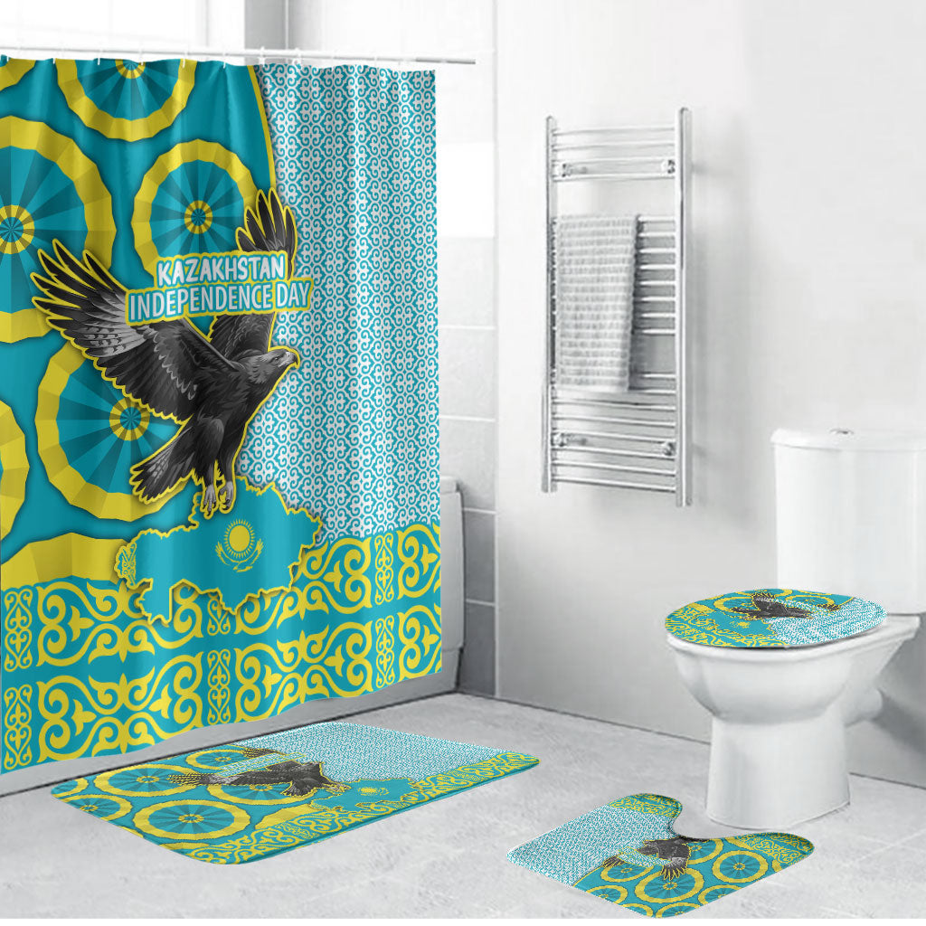 Kazakhstan Independence Day Bathroom Set Eagle Leopard Traditional Kazakh Souvenir