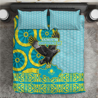 Kazakhstan Independence Day Bedding Set Eagle Leopard Traditional Kazakh Souvenir