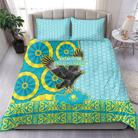 Kazakhstan Independence Day Bedding Set Eagle Leopard Traditional Kazakh Souvenir