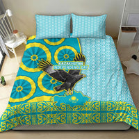 Kazakhstan Independence Day Bedding Set Eagle Leopard Traditional Kazakh Souvenir