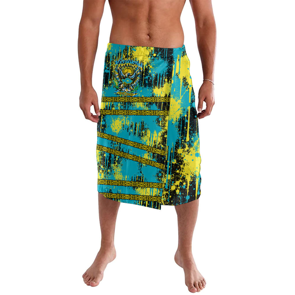 Kazakhstan Independence Day Eagle Tulips Lavalava Grunge Paint Splatter Graphic Traditional Kazakh