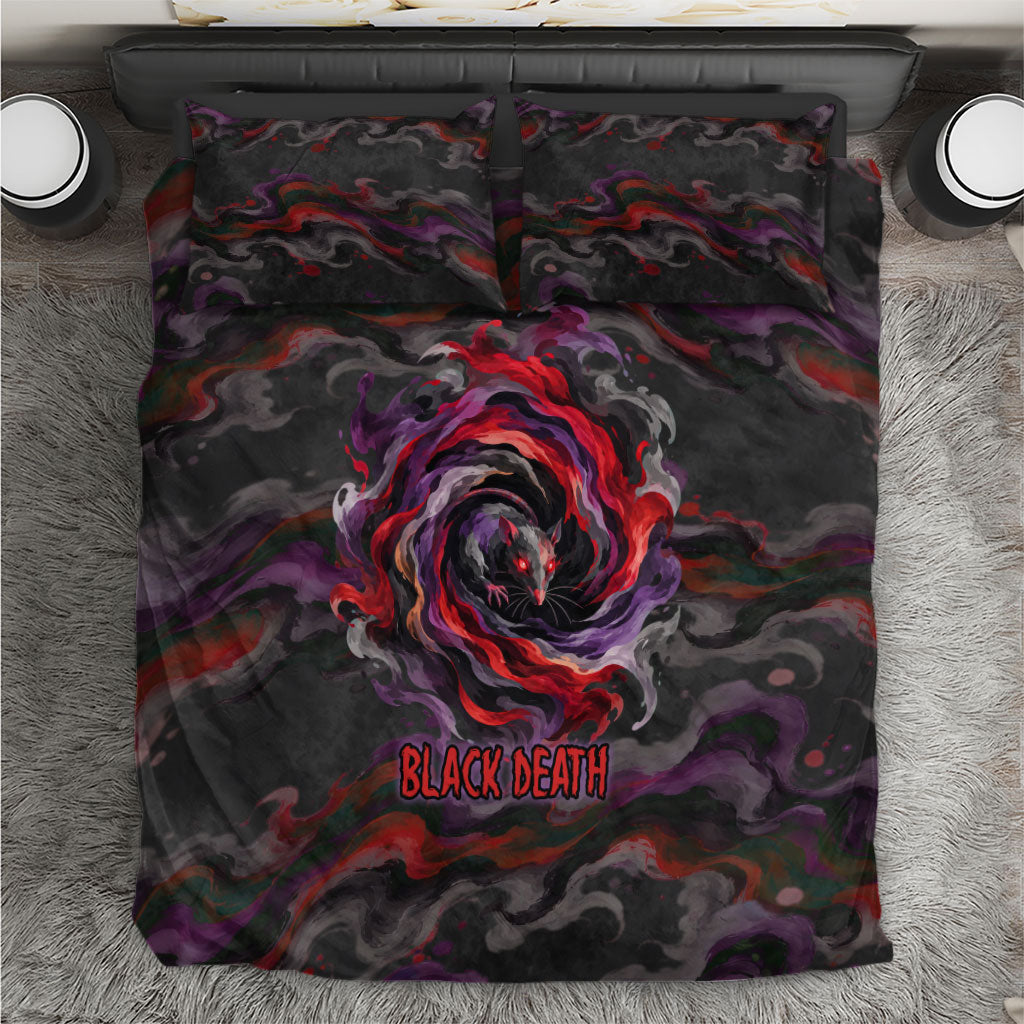 Plague Doctor Black Death The Invisible Killer Bedding Set Dark Gothic Fantasy Plague Doctor Mask Rat Horror