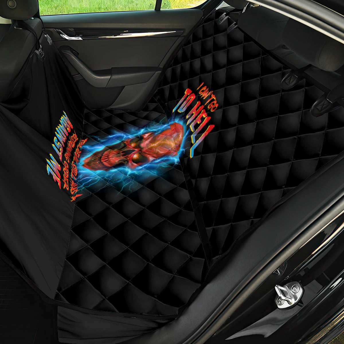 i-cant-go-to-hell-thunder-skull-back-car-seat-cover