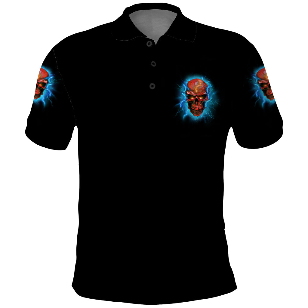 I Can't Go To Hell Thunder Skull Polo Shirt - Wonder Print Shop