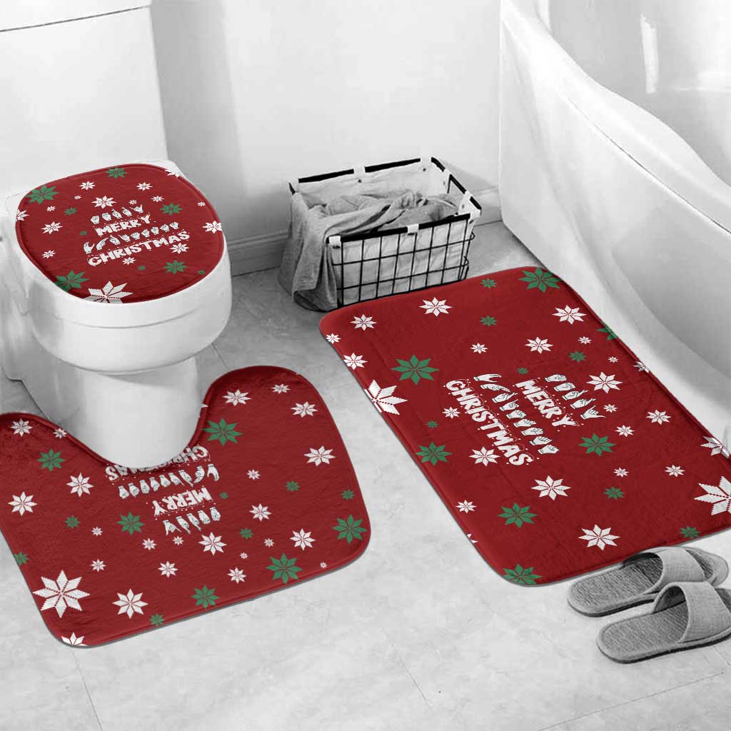 Sign Language Merry Christmas Bathroom Set Xmas Holiday Patterns - Wonder Print Shop