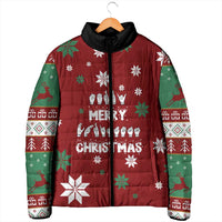 Sign Language Merry Christmas Padded Jacket Xmas Holiday Patterns - Wonder Print Shop