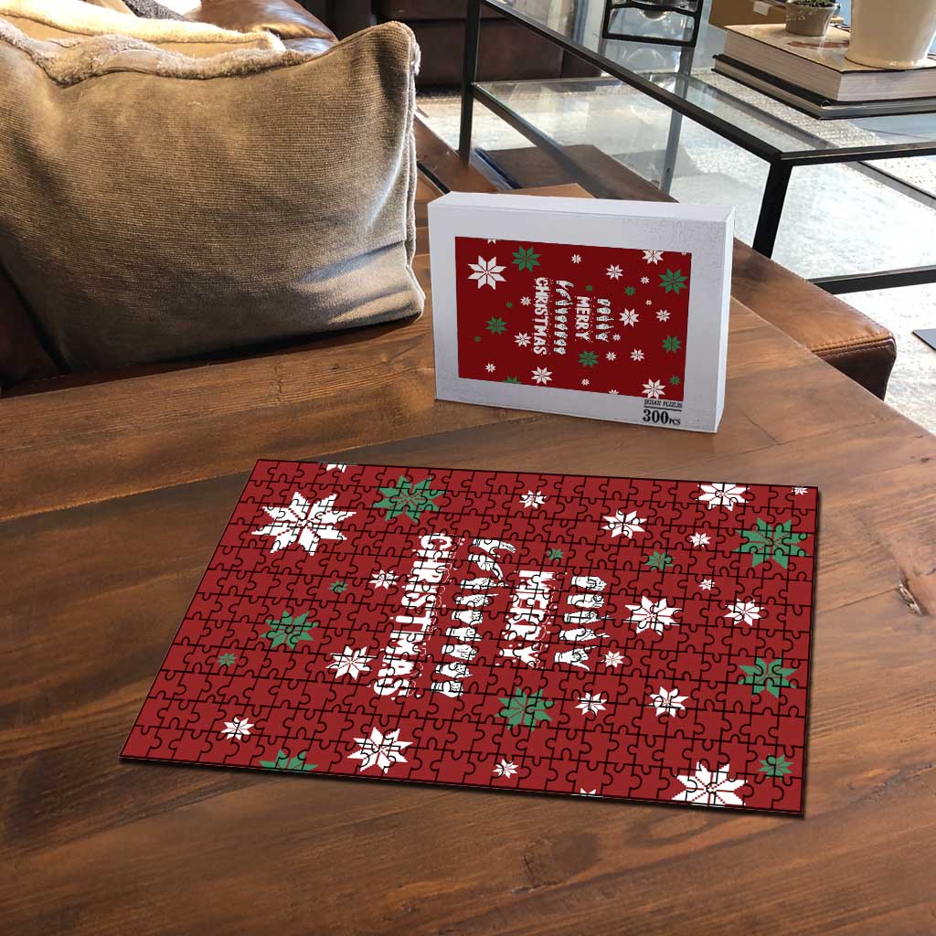 Sign Language Merry Christmas Puzzle Xmas Holiday Patterns - Wonder Print Shop