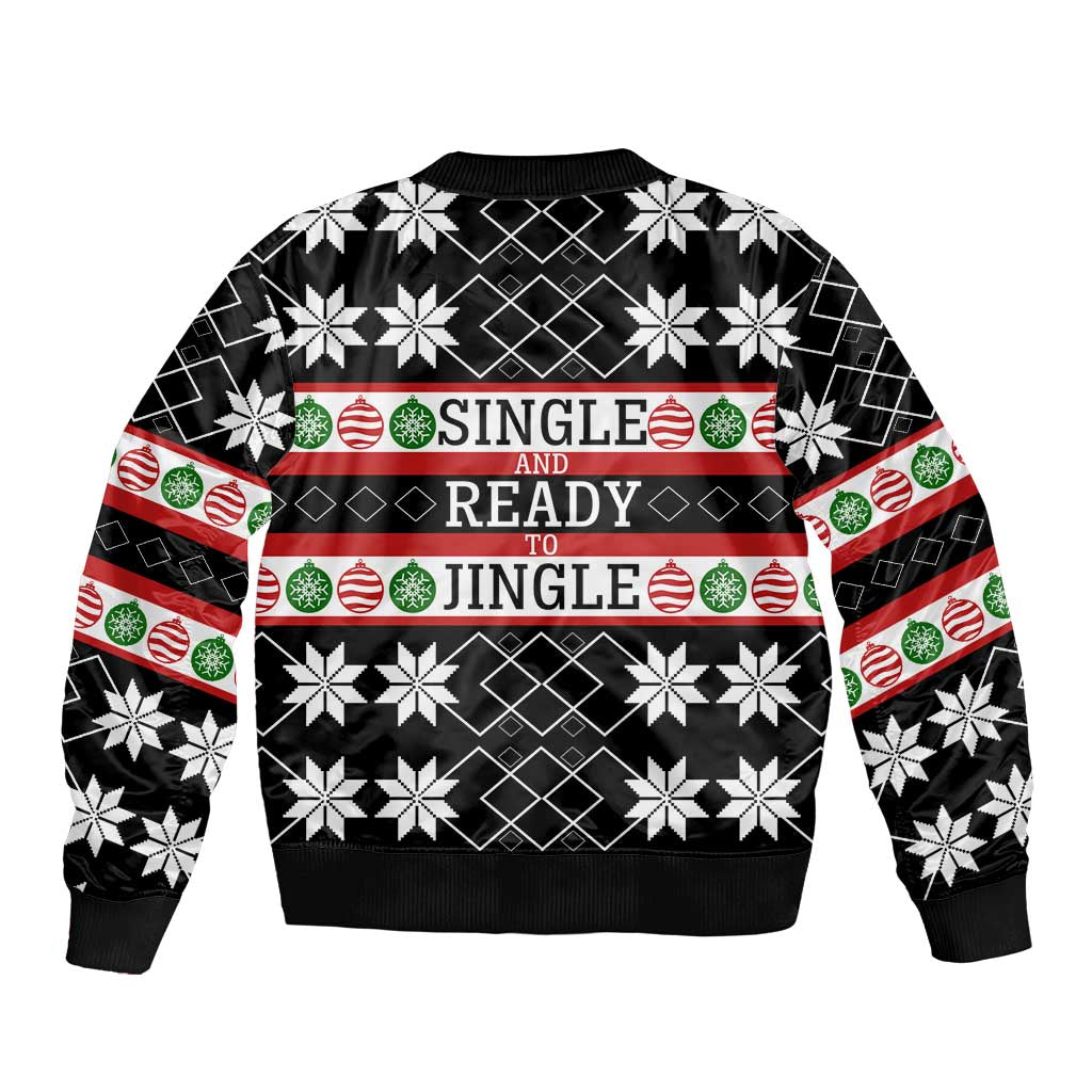 Single Ready To Jingle Christmas Bomber Jacket Xmas Holiday Patterns - Wonder Print Shop