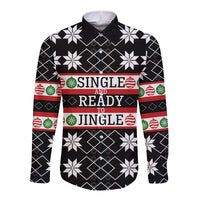 Single Ready To Jingle Christmas Long Sleeve Button Shirt Xmas Holiday Patterns - Wonder Print Shop