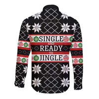 Single Ready To Jingle Christmas Long Sleeve Button Shirt Xmas Holiday Patterns - Wonder Print Shop