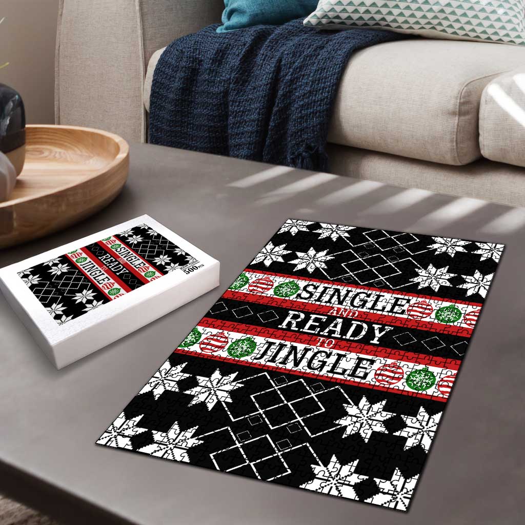 Single Ready To Jingle Christmas Puzzle Xmas Holiday Patterns - Wonder Print Shop
