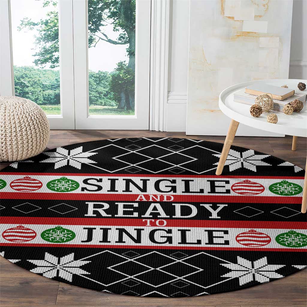 Single Ready To Jingle Christmas Round Carpet Xmas Holiday Patterns - Wonder Print Shop