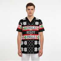 Single Ready To Jingle Christmas Scrub Top Xmas Holiday Patterns - Wonder Print Shop