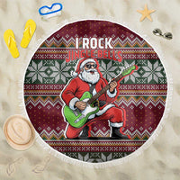 I Rock Jingle Bells Christmas Design Beach Blanket Funny Xmas Holiday Patterns - Wonder Print Shop