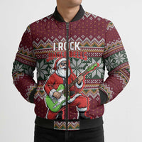 I Rock Jingle Bells Christmas Design Bomber Puffer Jacket Funny Xmas Holiday Patterns - Wonder Print Shop