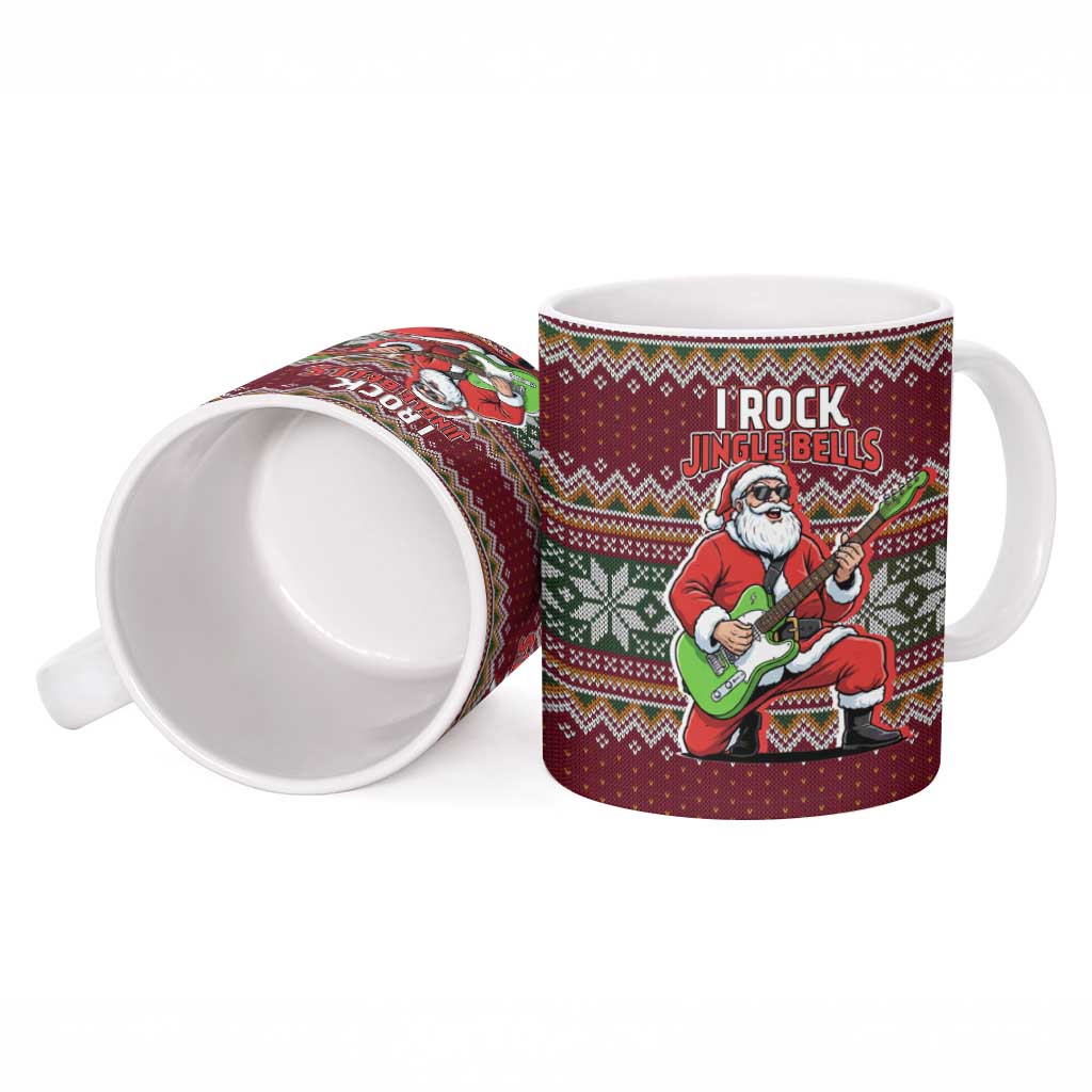 I Rock Jingle Bells Christmas Design Ceramic Mug Funny Xmas Holiday Patterns - Wonder Print Shop