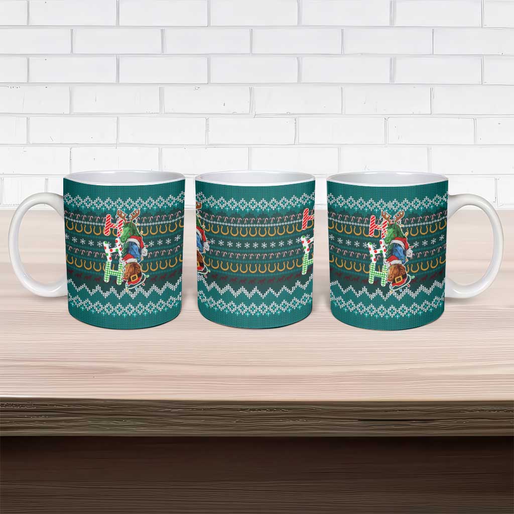Horse Ho Ho Ho Christmas Design Ceramic Mug Funny Xmas Holiday Patterns - Wonder Print Shop