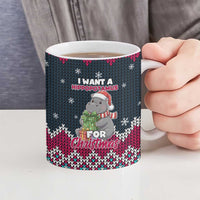 I Want A Hippopotamus Christmas Design Ceramic Mug Xmas Holiday Patterns - Wonder Print Shop