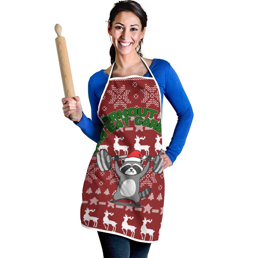 I Workout So I Can Eat Garbage Christmas Design Apron Xmas Holiday Patterns - Wonder Print Shop
