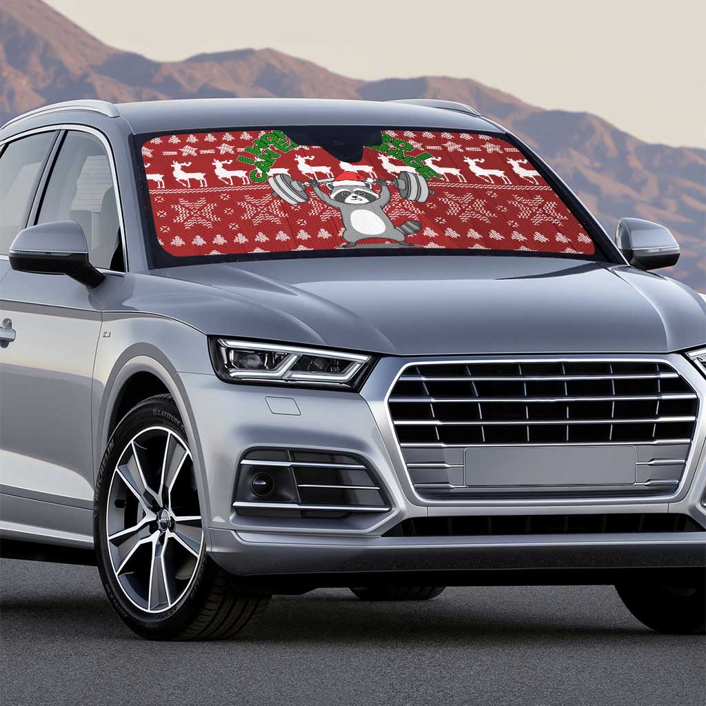 I Workout So I Can Eat Garbage Christmas Design Auto Sun Shade Xmas Holiday Patterns - Wonder Print Shop