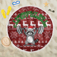 I Workout So I Can Eat Garbage Christmas Design Beach Blanket Xmas Holiday Patterns - Wonder Print Shop