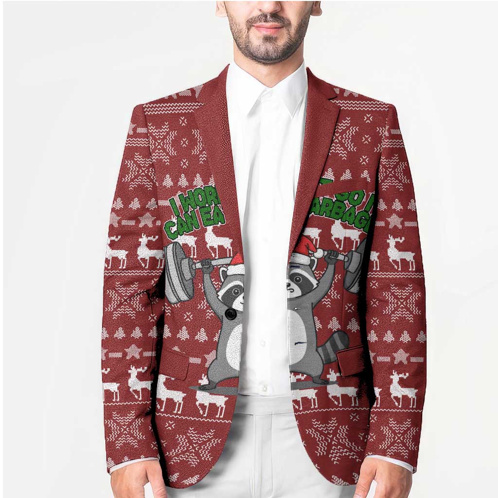 I Workout So I Can Eat Garbage Christmas Design Blazer Xmas Holiday Patterns - Wonder Print Shop