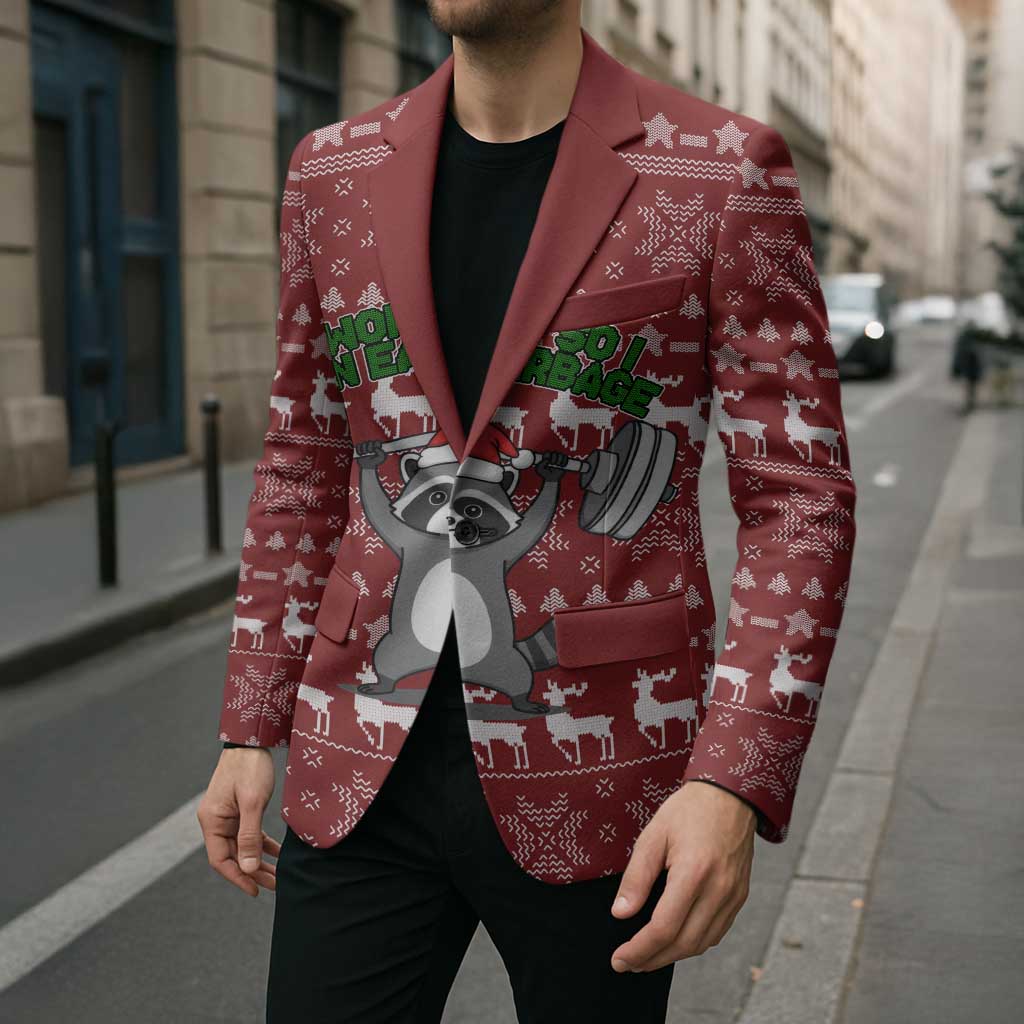I Workout So I Can Eat Garbage Christmas Design Blazer Xmas Holiday Patterns - Wonder Print Shop