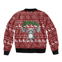I Workout So I Can Eat Garbage Christmas Design Bomber Jacket Xmas Holiday Patterns - Wonder Print Shop
