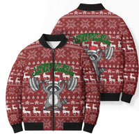 I Workout So I Can Eat Garbage Christmas Design Bomber Puffer Jacket Xmas Holiday Patterns - Wonder Print Shop