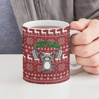 I Workout So I Can Eat Garbage Christmas Design Ceramic Mug Xmas Holiday Patterns - Wonder Print Shop