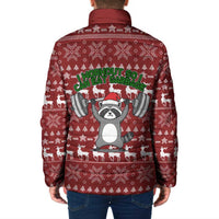 I Workout So I Can Eat Garbage Christmas Design Padded Jacket Xmas Holiday Patterns - Wonder Print Shop
