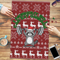 I Workout So I Can Eat Garbage Christmas Design Puzzle Xmas Holiday Patterns - Wonder Print Shop