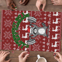 I Workout So I Can Eat Garbage Christmas Design Puzzle Xmas Holiday Patterns - Wonder Print Shop