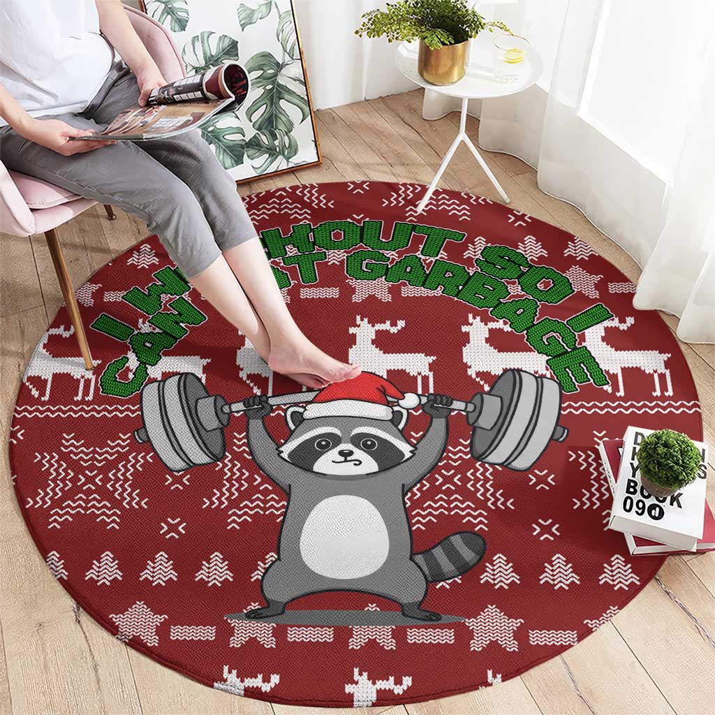 I Workout So I Can Eat Garbage Christmas Design Round Carpet Xmas Holiday Patterns - Wonder Print Shop