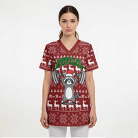 I Workout So I Can Eat Garbage Christmas Design Scrub Top Xmas Holiday Patterns - Wonder Print Shop