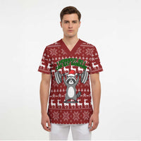 I Workout So I Can Eat Garbage Christmas Design Scrub Top Xmas Holiday Patterns - Wonder Print Shop